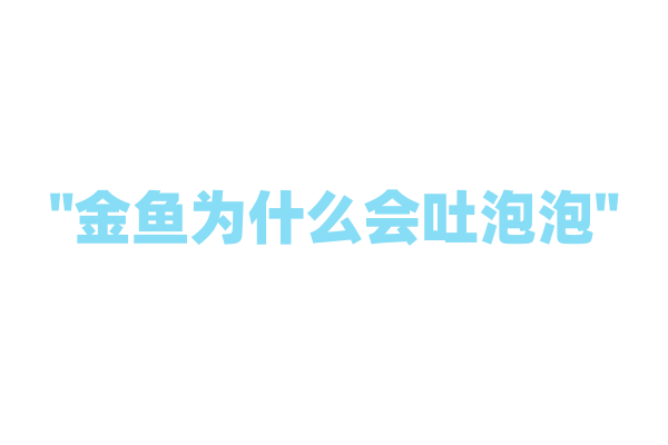 "金鱼为什么会吐泡泡"
